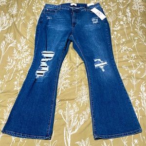 Vanilla Star Rip and Repair Flare Jeans 18